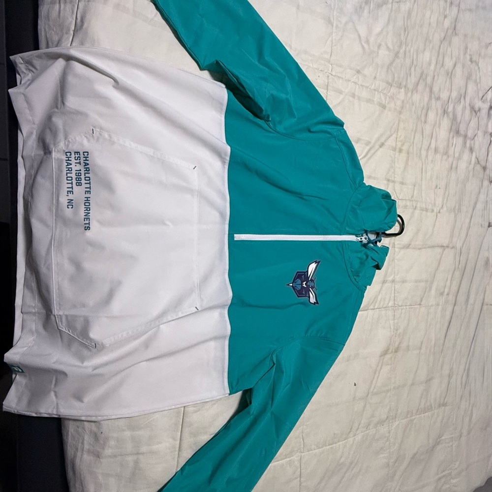 Charlotte hornets Teal and White Zip-Up Jacket